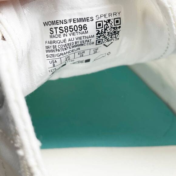 Sperry White & Turquoise Canvas Bionic Sneakers - Women's Size 8 - Picture 10 of 10